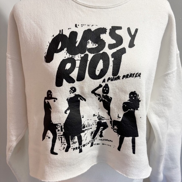 Rare P Riot Punk Band Merch Vintage Lee Heavyweight Cotton Blend Sweatshirt - Picture 4 of 16